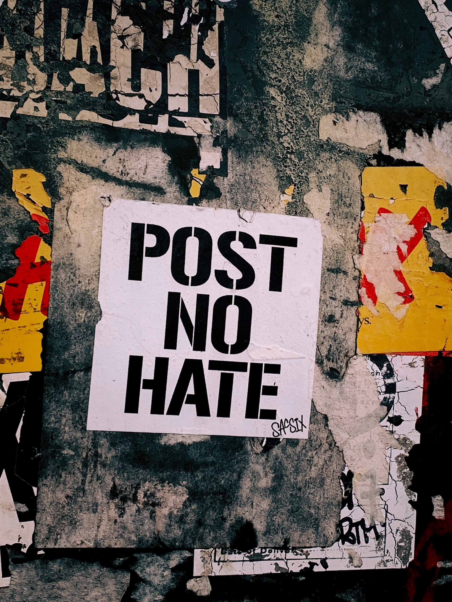 a poster with post no hate